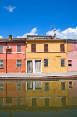 comacchio görünümü. Emilia-Romagna. İtalya.