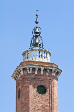 Saat Kulesi. Comacchio. Emilia-Romagna. İtalya.