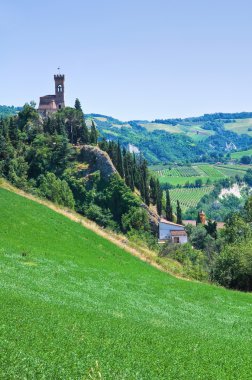 Clocktower. Brisighella. Emilia-Romagna. Italy. clipart