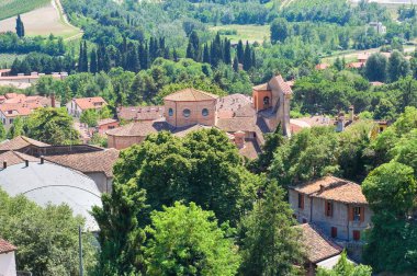 brisighella panoramik manzaralı. Emilia-Romagna. İtalya.