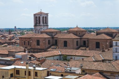 ferrara panoramik manzaralı. Emilia-Romagna. İtalya.