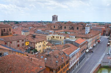 ferrara panoramik manzaralı. Emilia-Romagna. İtalya.