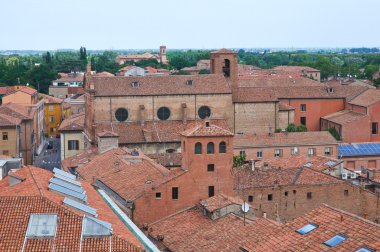ferrara panoramik manzaralı. Emilia-Romagna. İtalya.
