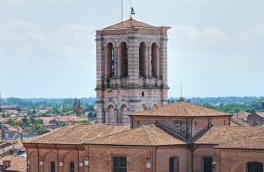 ferrara panoramik manzaralı. Emilia-Romagna. İtalya.