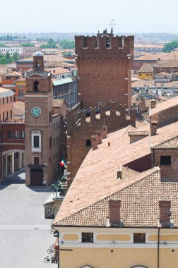 ferrara panoramik manzaralı. Emilia-Romagna. İtalya.