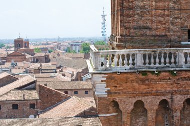 ferrara panoramik manzaralı. Emilia-Romagna. İtalya.