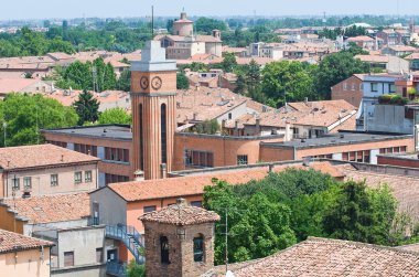 ferrara panoramik manzaralı. Emilia-Romagna. İtalya.