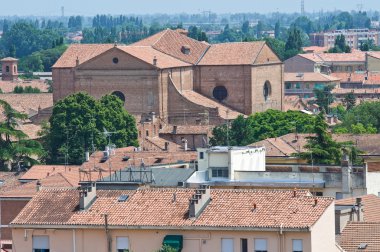 ferrara panoramik manzaralı. Emilia-Romagna. İtalya.