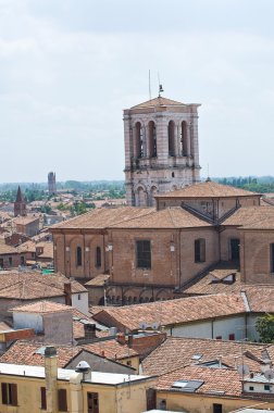 ferrara panoramik manzaralı. Emilia-Romagna. İtalya.