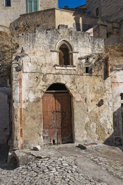 Elhagyott templom matera. Basilicata. Olaszország. — Stock Fotó