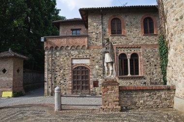 grazzano görünümünü visconti. Emilia-Romagna. İtalya.