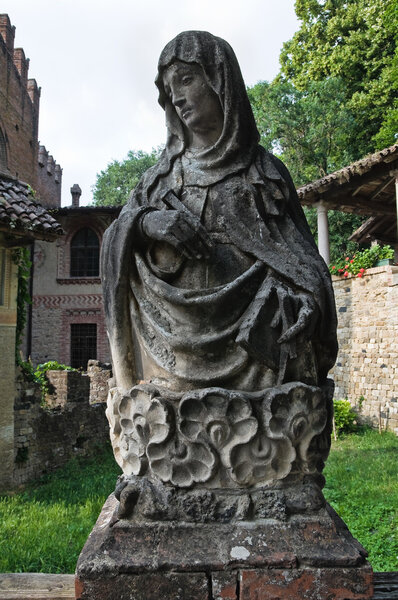 Marble statue. Grazzano Visconti. Emilia-Romagna. Italy.