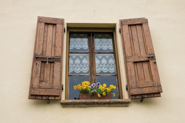 Window with flowers. clipart