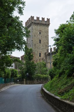 vigoleno Kalesi. Emilia-Romagna. İtalya.