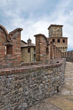 vigoleno Kalesi. Emilia-Romagna. İtalya.