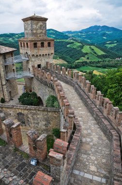 vigoleno Kalesi. Emilia-Romagna. İtalya.