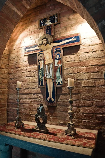 Crucifix. Château de Gropparello. Emilie-Romagne. Italie . — Photo