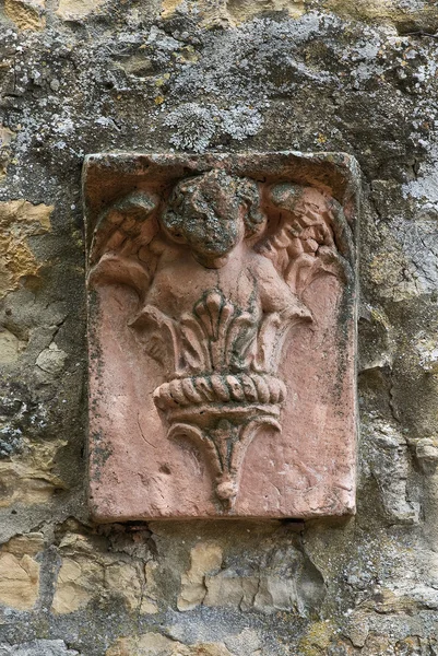 Wall plaque. Gropparello Castle. Emilia-Romagna. Italy. — Stock Photo, Image