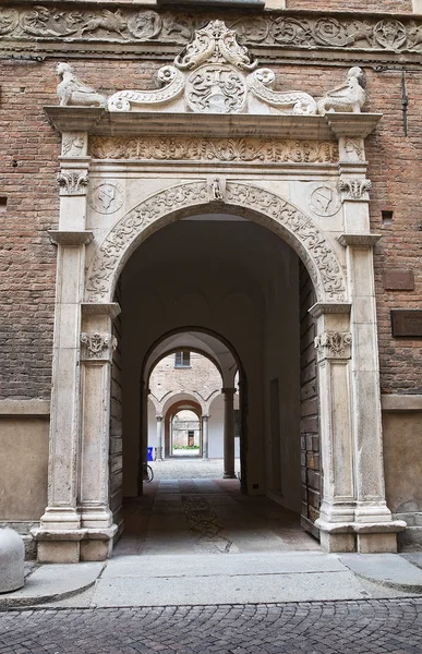 Paleis van het morigi college. Piacenza. Emilia-Romagna. Italië. — Stockfoto