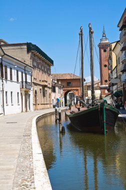 comacchio görünümü. Emilia-Romagna. İtalya.