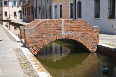 comacchio görünümü. Emilia-Romagna. İtalya.