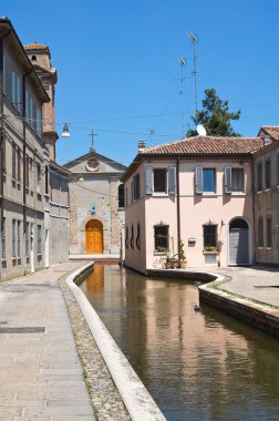 comacchio görünümü. Emilia-Romagna. İtalya.