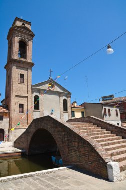 Carmine Köprüsü. Comacchio. Emilia-Romagna. İtalya.