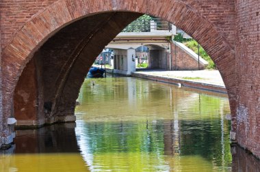 trepponti Köprüsü. Comacchio. Emilia-Romagna. İtalya.