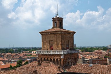 ferrara panoramik manzaralı. Emilia-Romagna. İtalya.