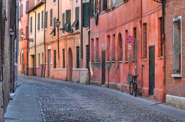 Alleyway. Ferrara. Emilia-Romagna. Italy. clipart