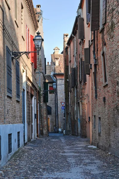 Gasse. Ferrara. Emilia-Romagna. Italien. — Stockfoto