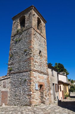 Civic kulesi. Montebello. Emilia-Romagna. İtalya.