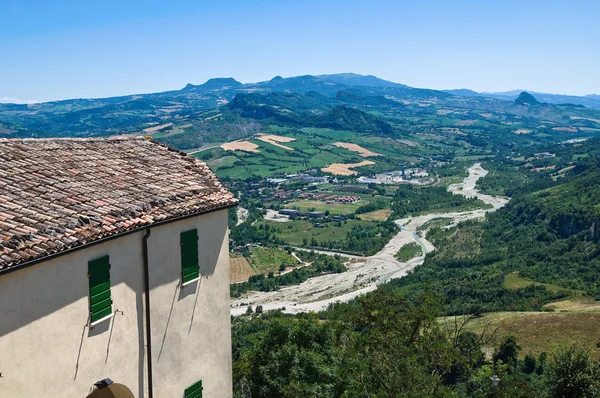 Vista do castelo de Montebello. Emilia- Romanha. Itália . — Fotografia de Stock