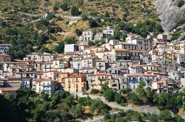Vista panoramica su Castelmezzano. Basilicata. Italia . — Foto Stock