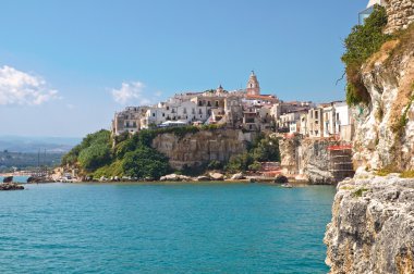 vieste panoramik manzaralı. Puglia. İtalya.