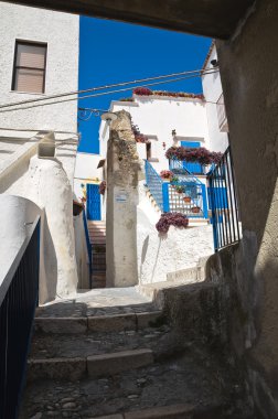 alleyway. Peschici. Puglia. İtalya.