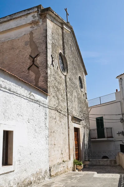 De kathedraal St. Elia Profeta. Ik ben Peschici. Een Puglia. Italië. — Stockfoto