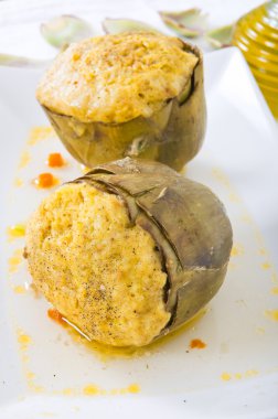 Stuffed artichokes. clipart