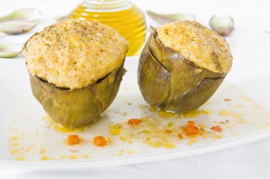 Stuffed artichokes. clipart