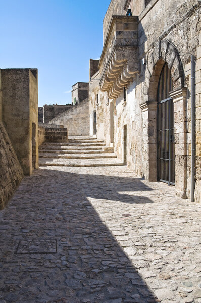 Alleyway. Sassi of Matera. Basilicata. Italy.