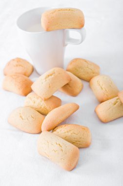 Homemade biscuits with milk cup. clipart