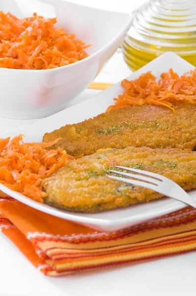 Spinach cutlet on white dish. — Stock Photo, Image
