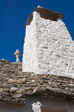 Alberobello 'nun çardağı. Puglia. İtalya..