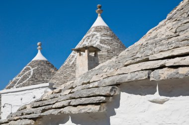 Alberobello 'nun çardağı. Puglia. İtalya..