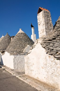 Alberobello 'nun çardağı. Puglia. İtalya..