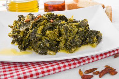 Stewed turnip greens. clipart