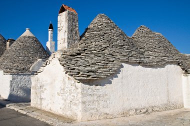 Alberobello 'nun çardağı. Puglia. İtalya..