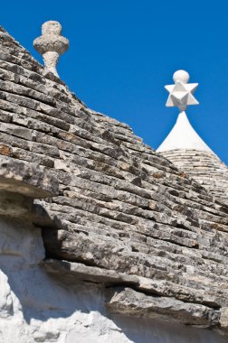 Alberobello 'nun çardağı. Puglia. İtalya..