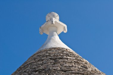 Alberobello 'nun çardağı. Puglia. İtalya..