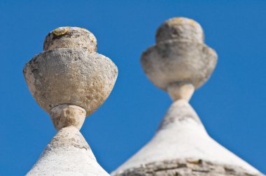 Alberobello 'nun çardağı. Puglia. İtalya..